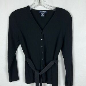 SML Sport black belted button-down cardigan, size PM